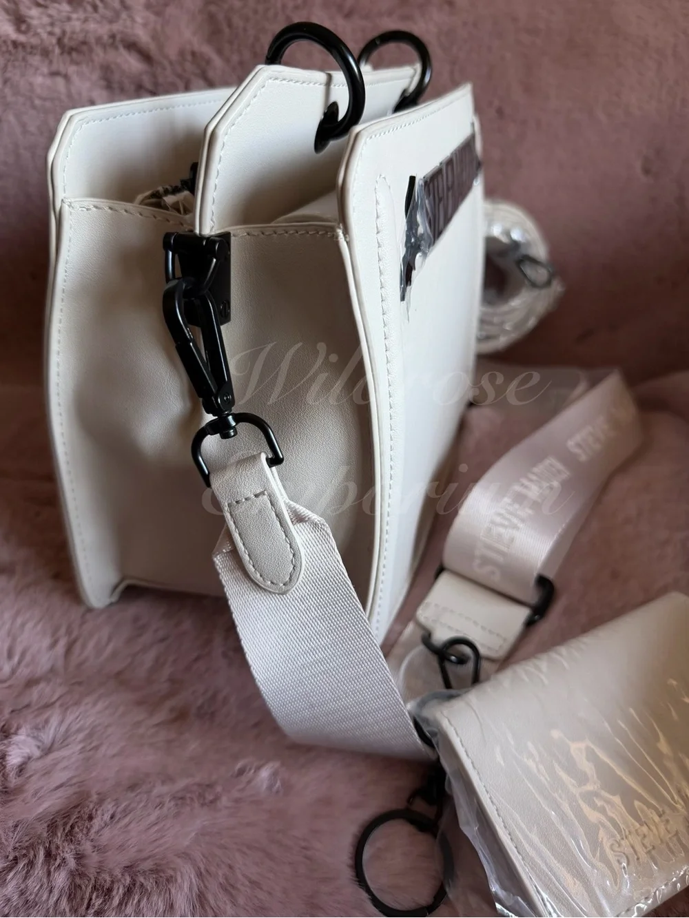 Steve Madden bevlyn bat black white chalk satchel crossbody Halloween new